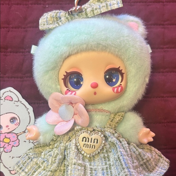 Mint Green Plush Doll with Tweed 👗 - Picture 3 of 6